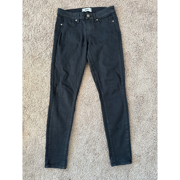 Paige Black Coated‎ Verdugo Skinny Jeans Denim Pants Women's Size 26 - Picture 1 of 8